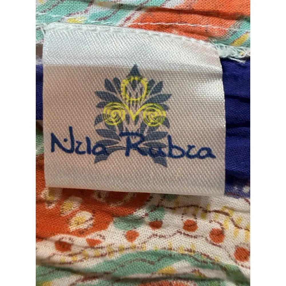 Nila Rubia NWT Hand Block Print Sz Sm Cotton Maxi Dress Two-Piece Layered